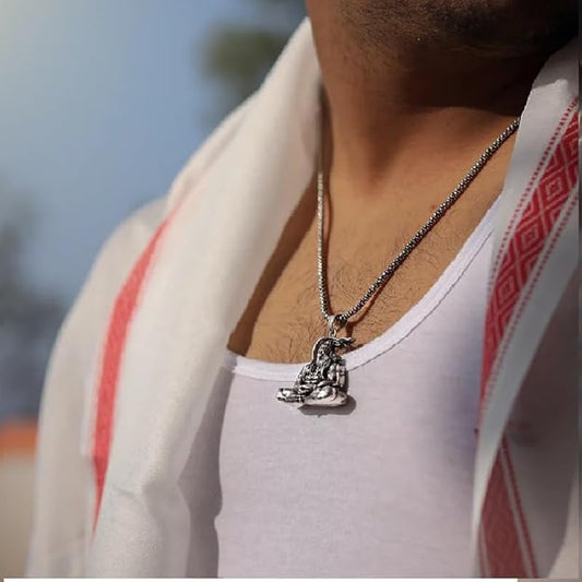 Hanuman Ji Silver Locket With Chain