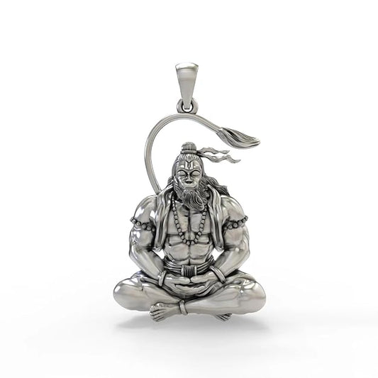 Hanuman Ji Silver Locket With Chain